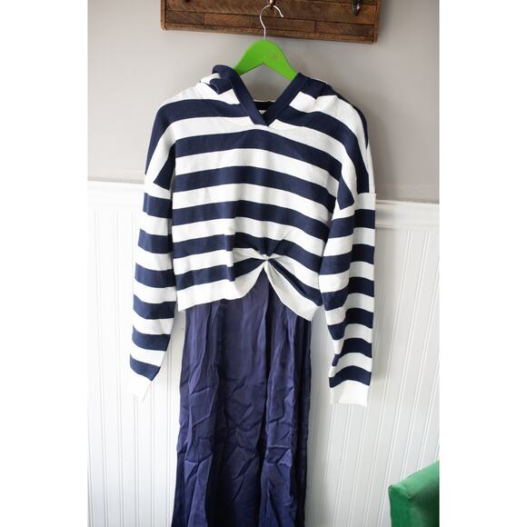 Anthropologie The Gemini Twofer Sweater Dress Set Long-Sleeve Hooded Medium - Picture 3 of 4